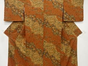 花唐草に雁模様　小紋着物